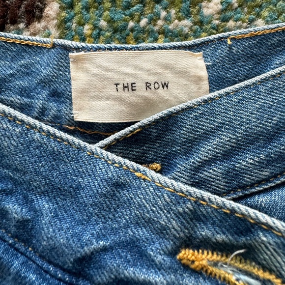 The Row wide leg crossover jeans in perfect blue denim - Picture 8 of 10